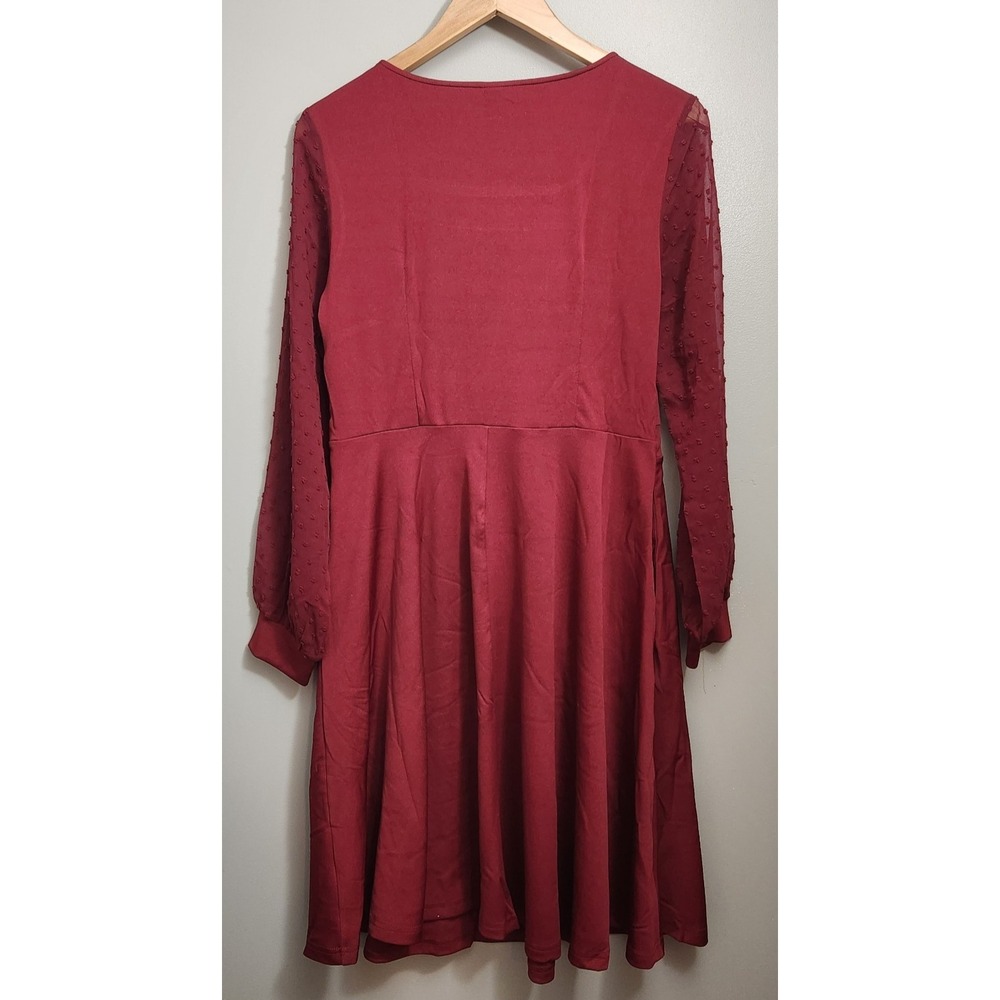 Seta T Women's MEDIUM Long Sleeve Dress Round Neck Elegant Cocktail‎ Party Work - Picture 4 of 5